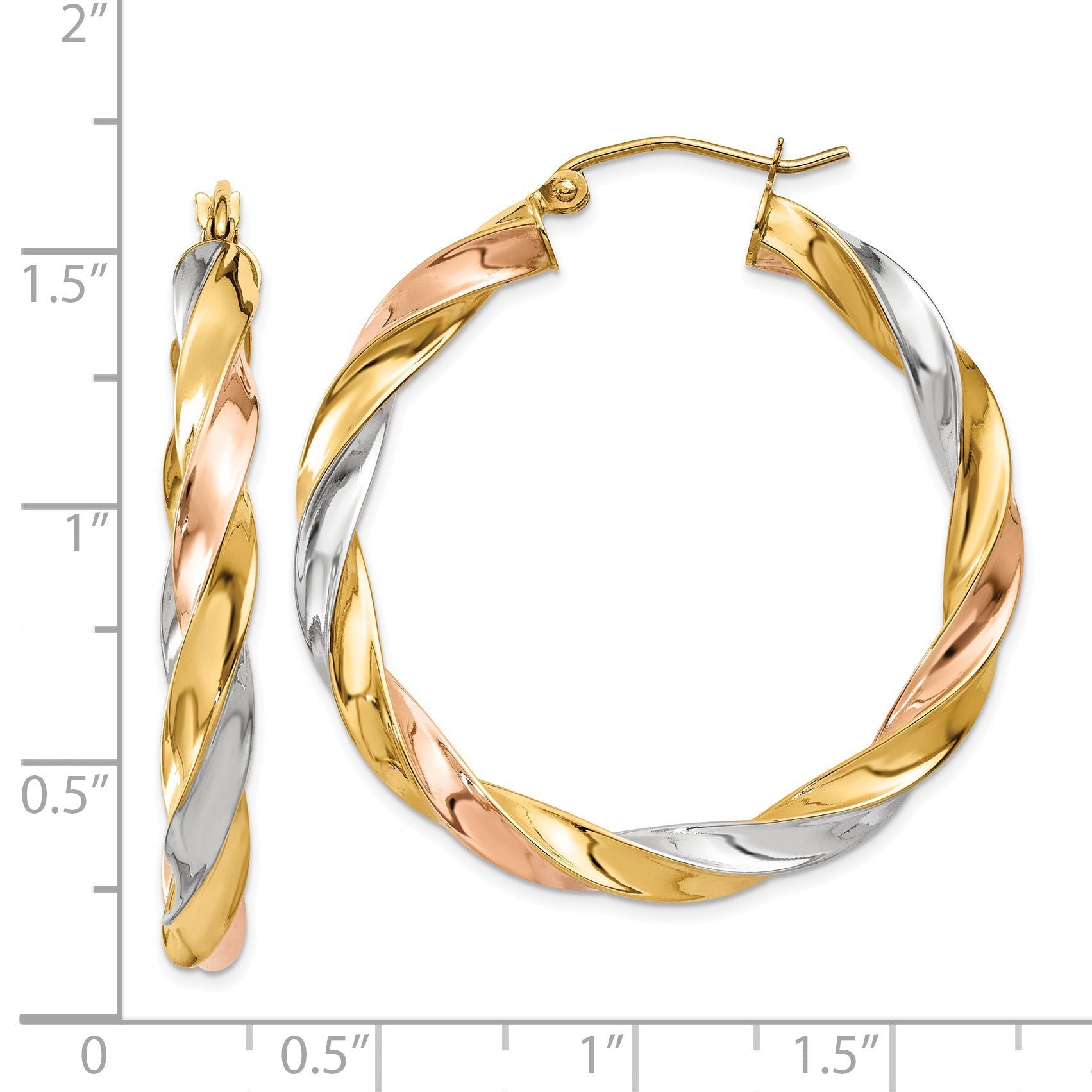 Light Twisted 14k Gold Hoop Earrings