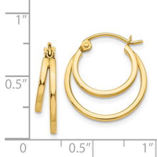 Load image into Gallery viewer, 14K Gold Double Hoop Earrings