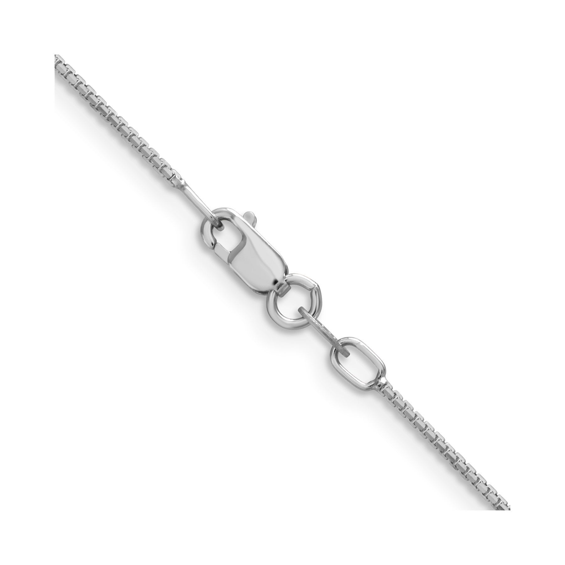 1 mm Concave Box 18 inch Chain 14K White Gold