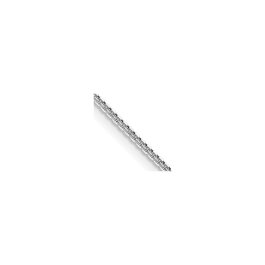 1 mm Concave Box 18 inch Chain 14K White Gold