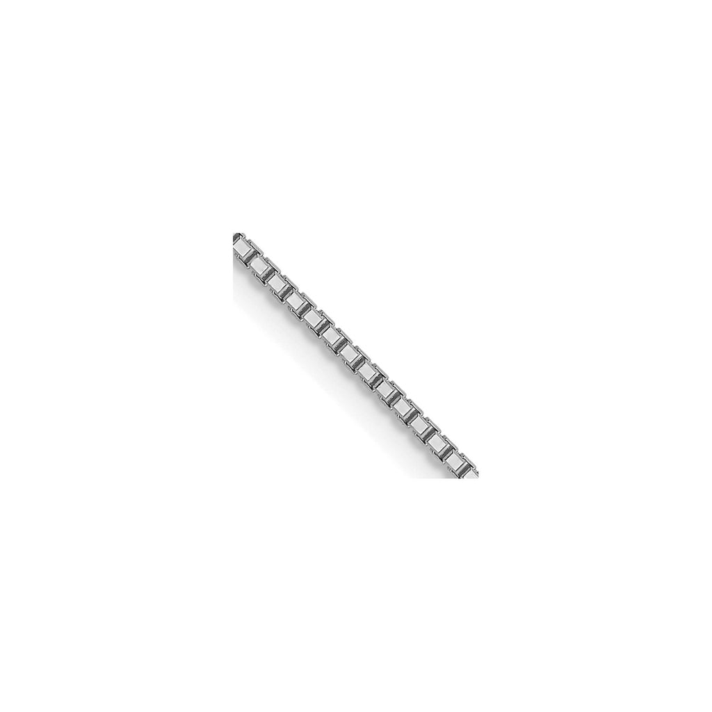 1 mm Octagonal 14K White Gold Box Chain 16 inch