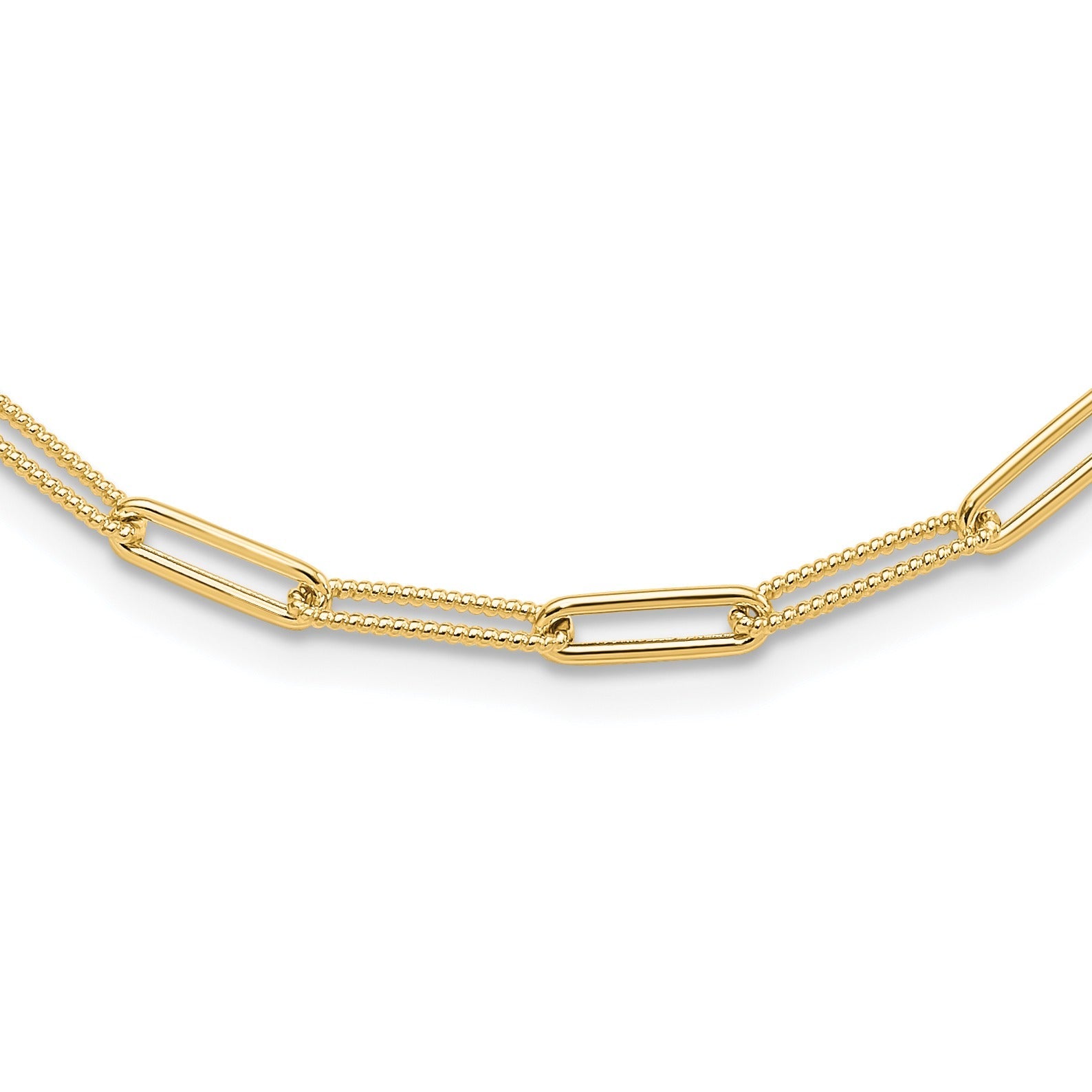 10K Yellow Gold Paperclip Link Chain Necklace