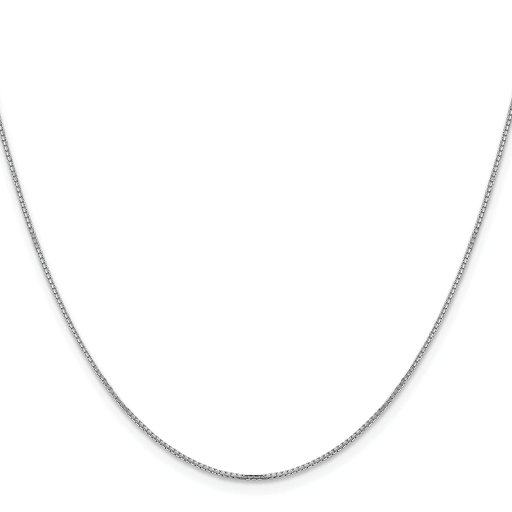 1 mm Concave Box 18 inch Chain 14K White Gold