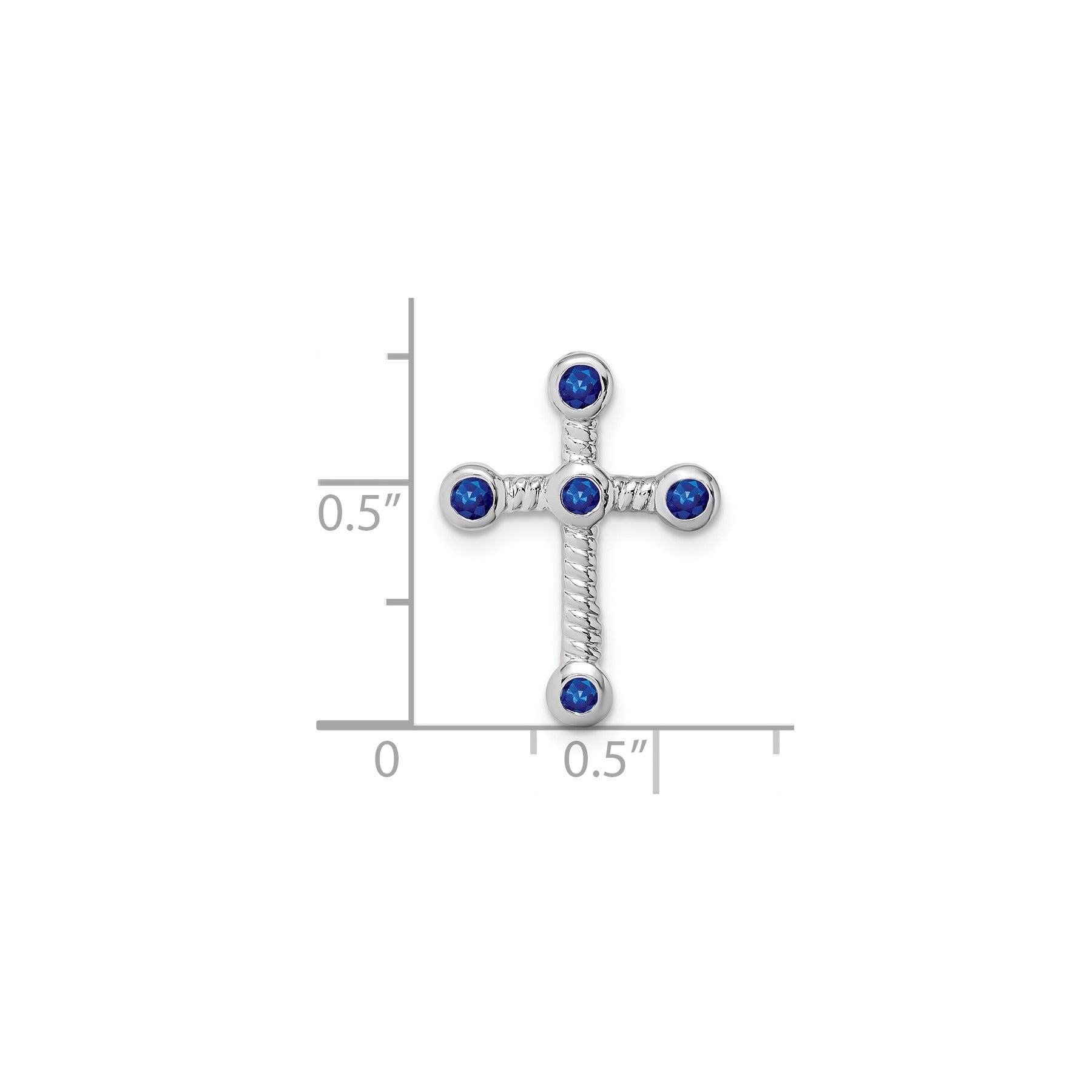 Natural Blue Sapphire Cross Gold Pendant