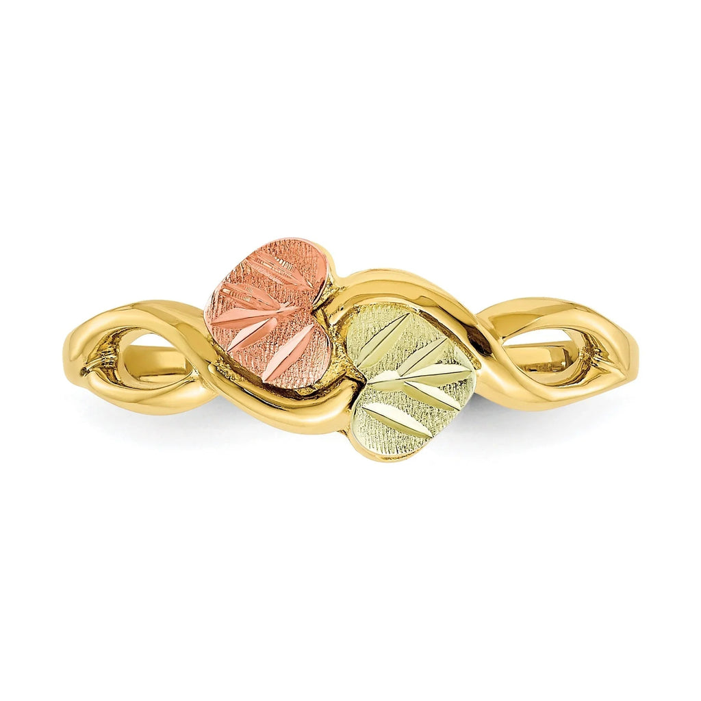10k Gold Tri-color Heart Infinity Ring