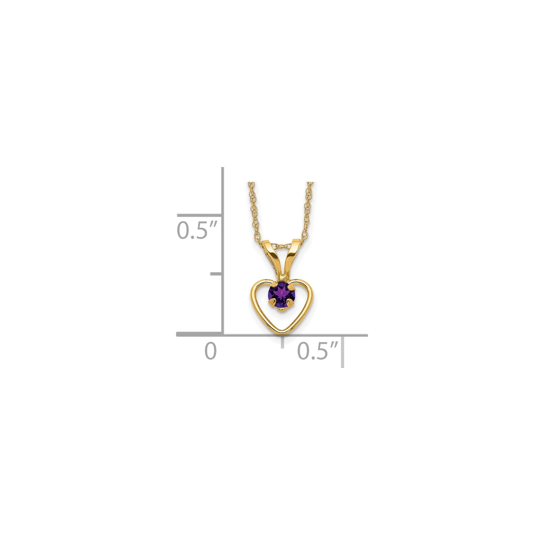 10k Yellow Gold Heart in Heart Birthstone Necklace