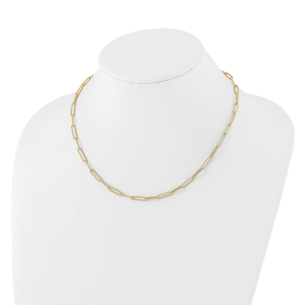 10K Yellow Gold Paperclip Link Chain Necklace