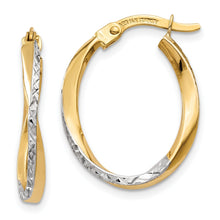 Load image into Gallery viewer, 10k Gold Medium Oval Hoop Earrings