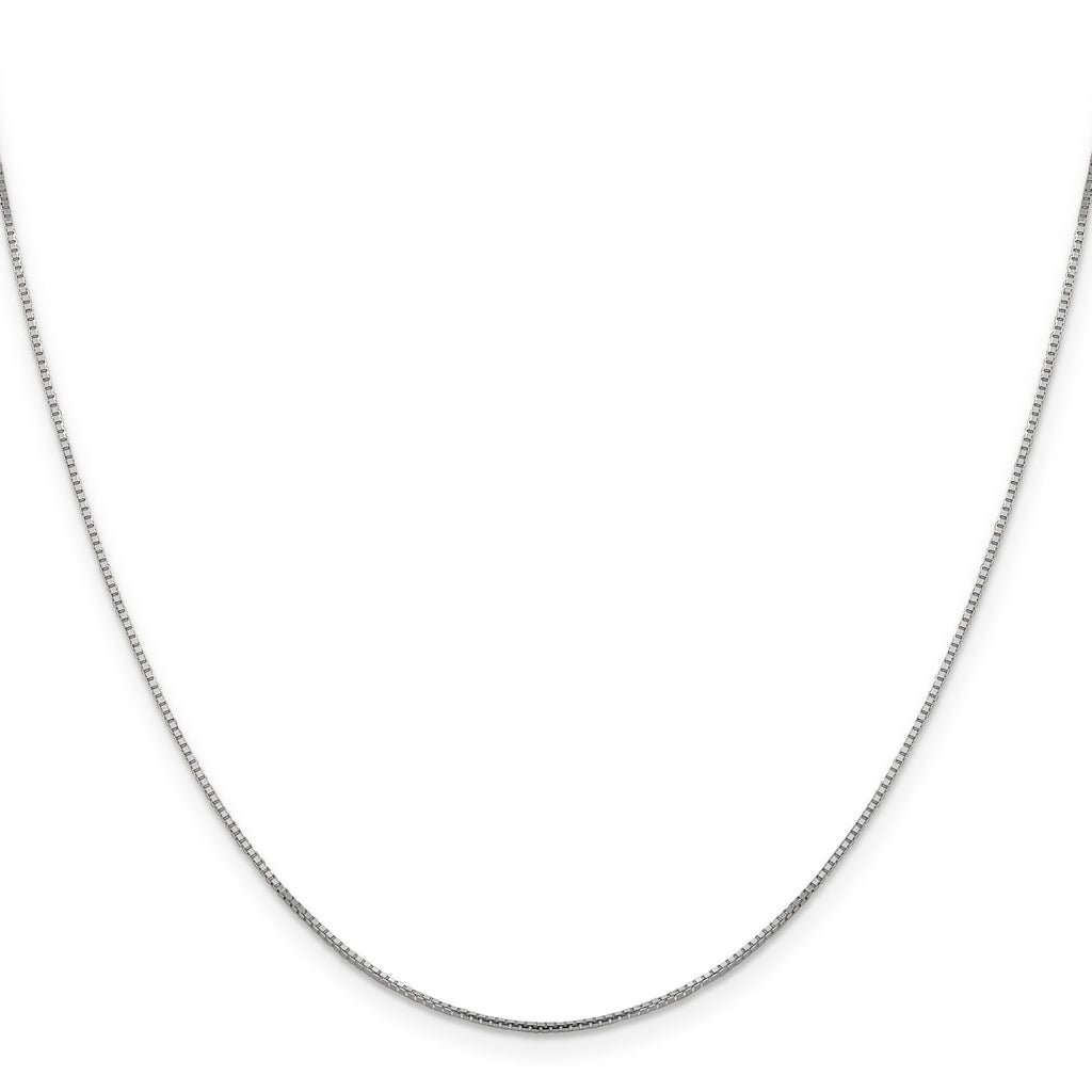 1 mm Octagonal 14K White Gold Box Chain 16 inch