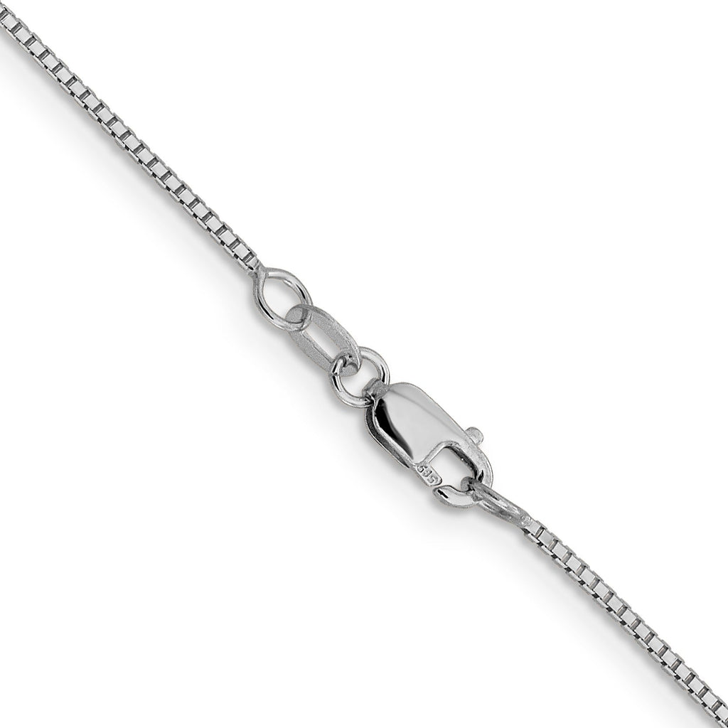 1 mm Octagonal 14K White Gold Box Chain 16 inch