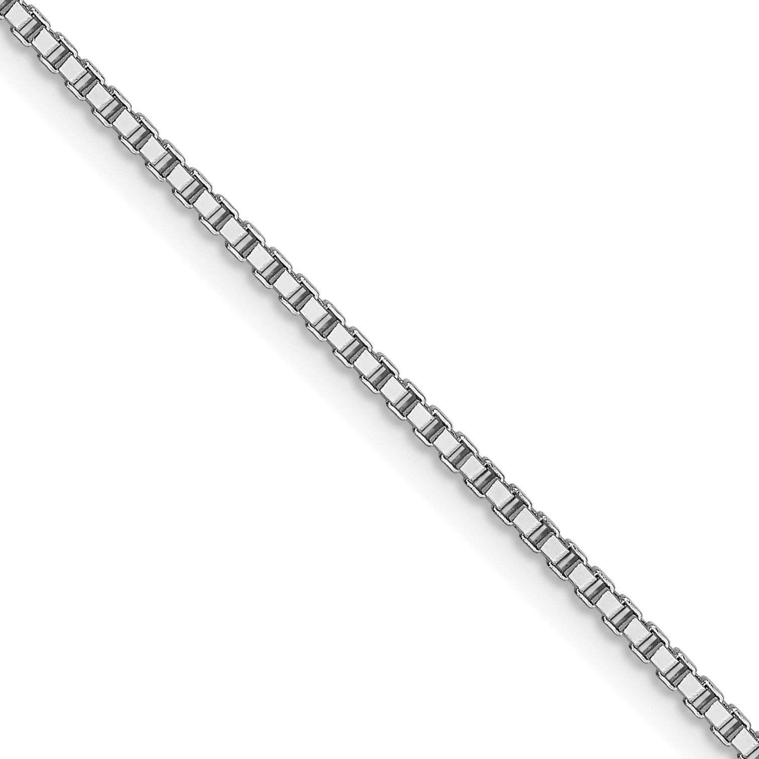 10k White Gold 1 mm Box Chain 16 inch