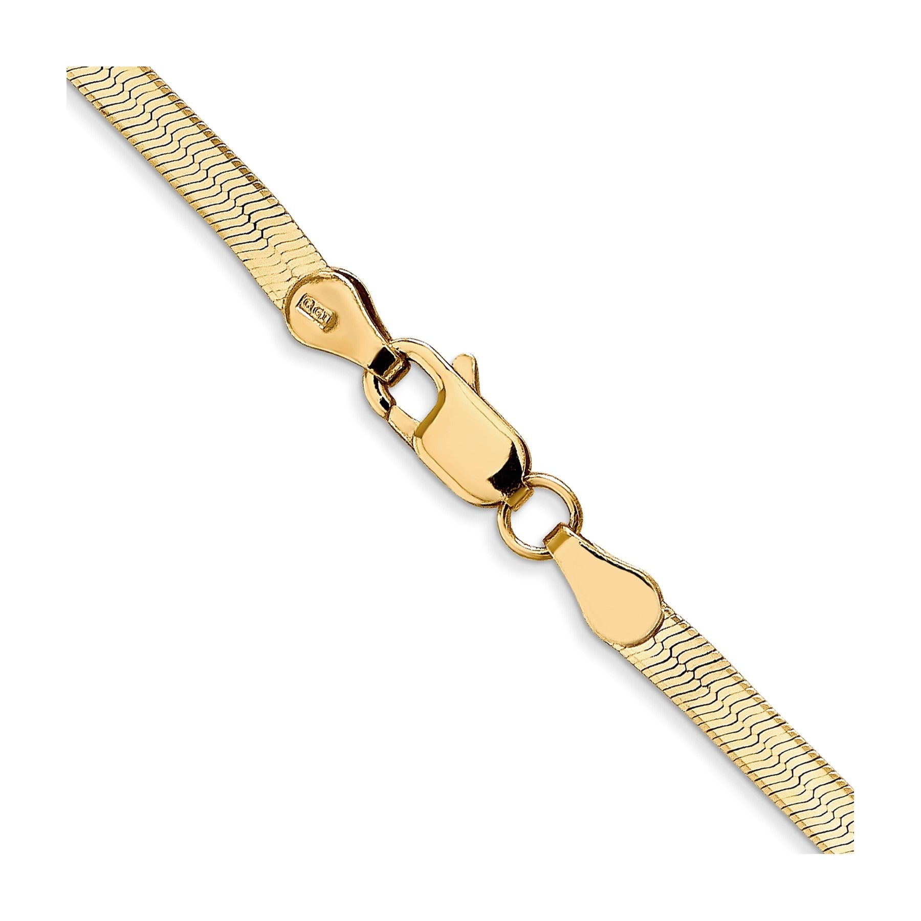 14k Yellow Gold  Silky Herringbone Chain For Men