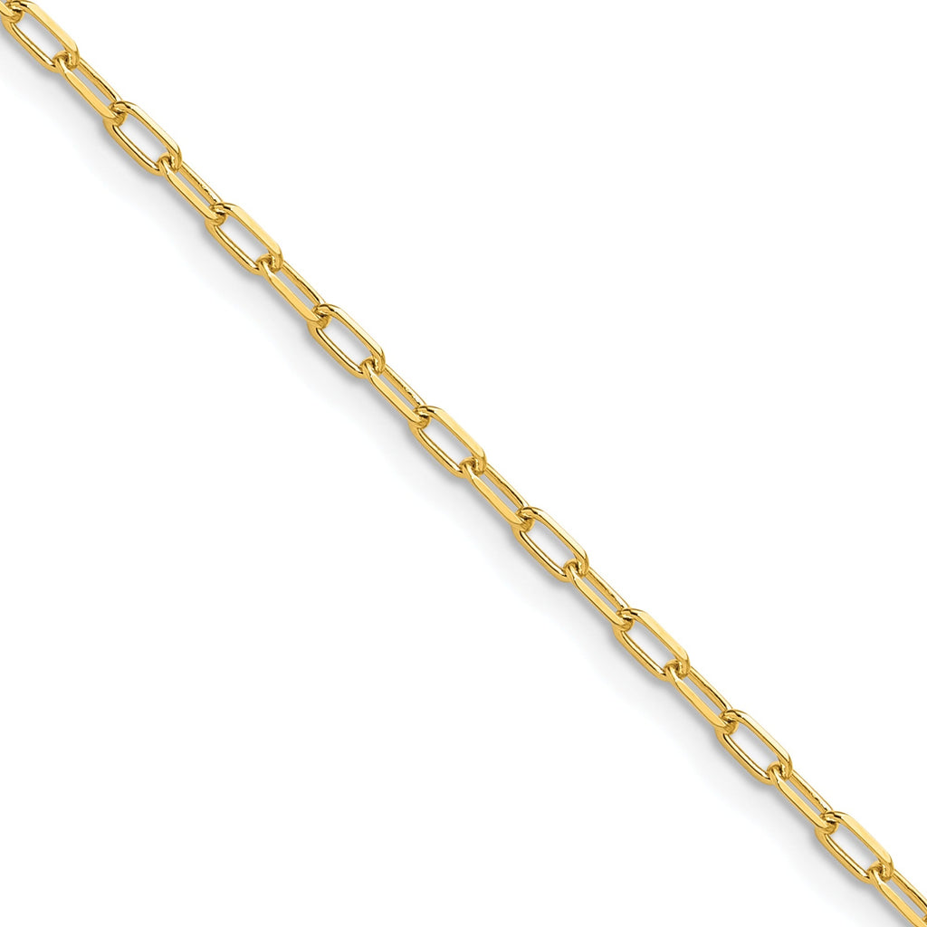 2.2mm Solid Beveled Diamond Cut Paperclip Chain 14k Yellow Gold