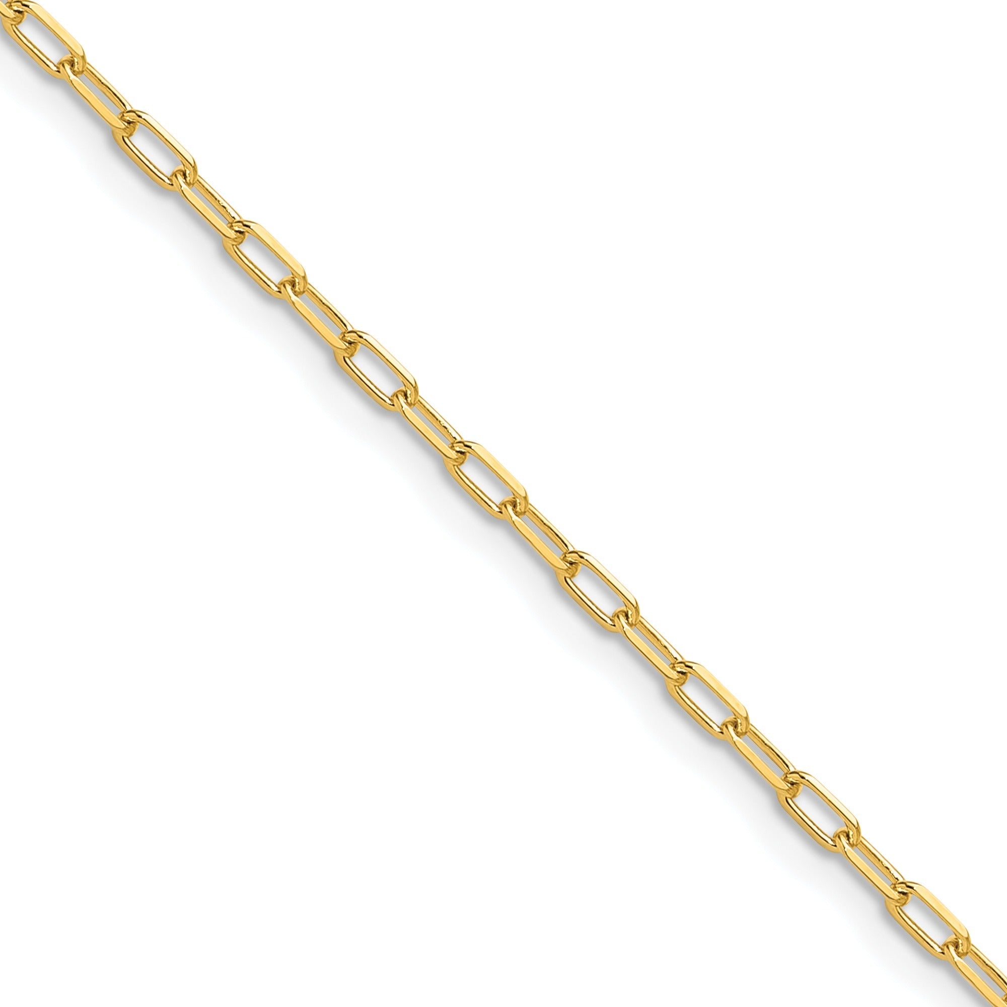 2.2mm Solid Beveled Diamond Cut Paperclip Chain 14k Yellow Gold