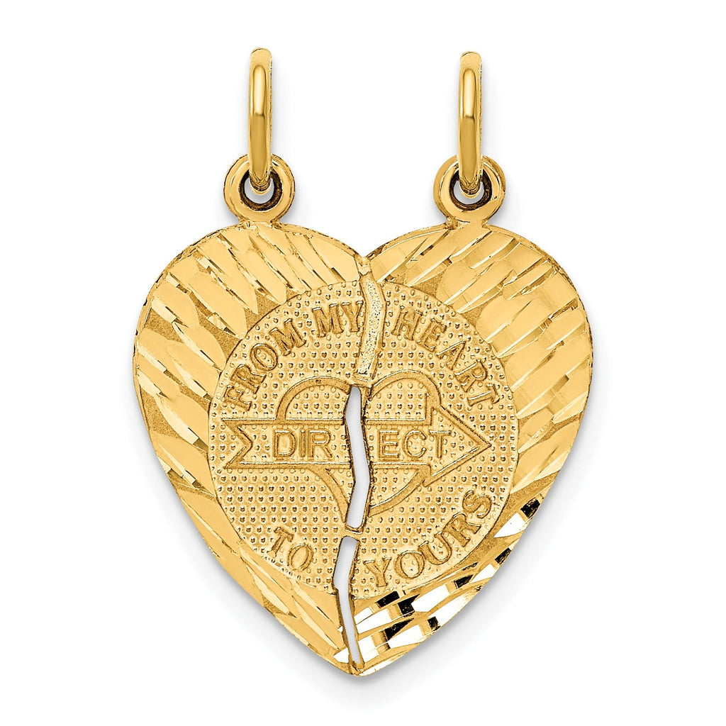 14k Gold 2 Piece Break-apart Charm Pendant