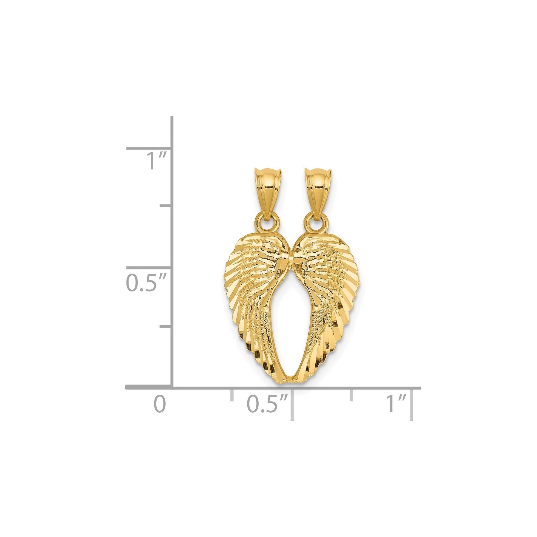 14k Gold Two-Piece Break-Apart Wings Pendant