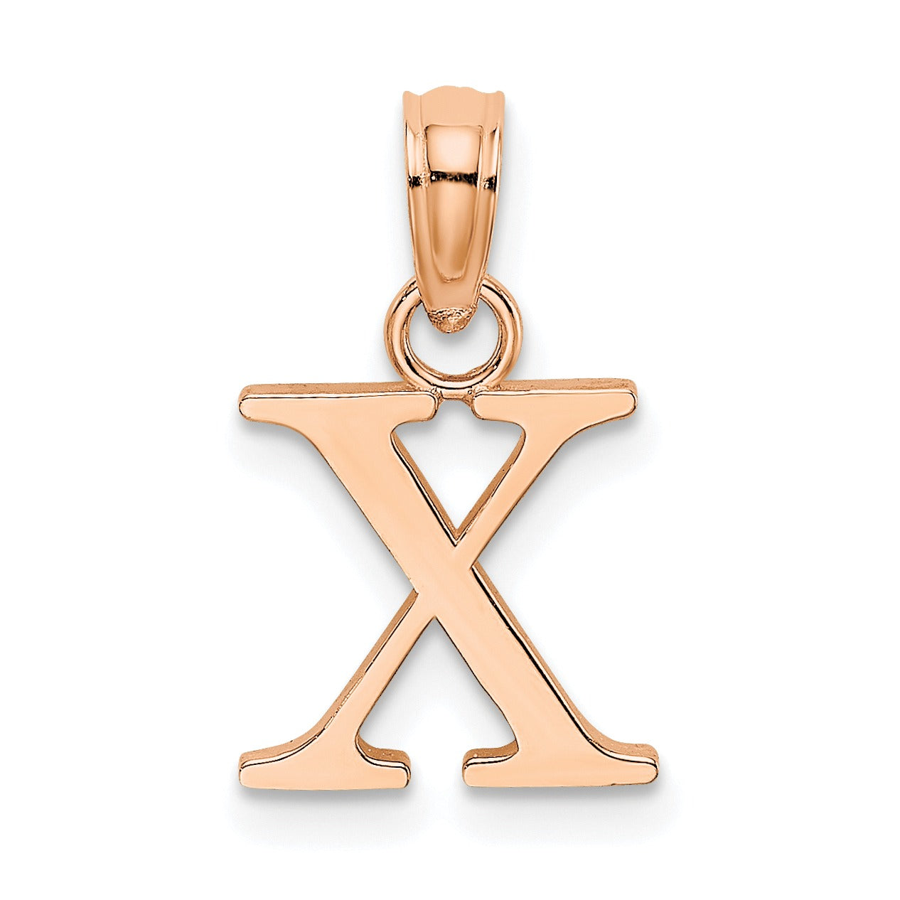 14k Gold Block Initial Letter Pendants