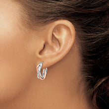 Load image into Gallery viewer, Braided 14K Gold Hinged Hoop Earrings