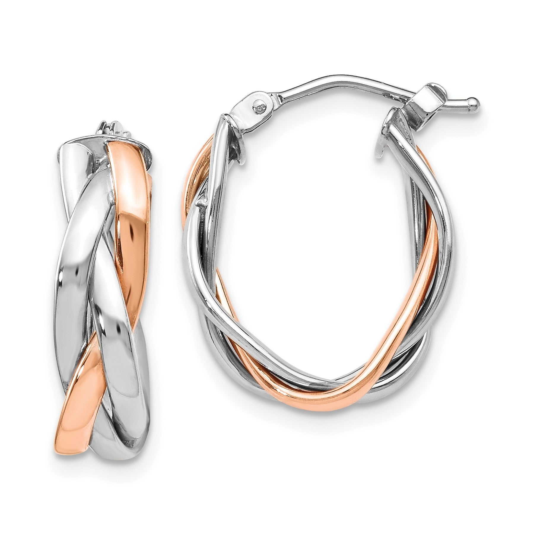 Braided 14K Gold Hinged Hoop Earrings