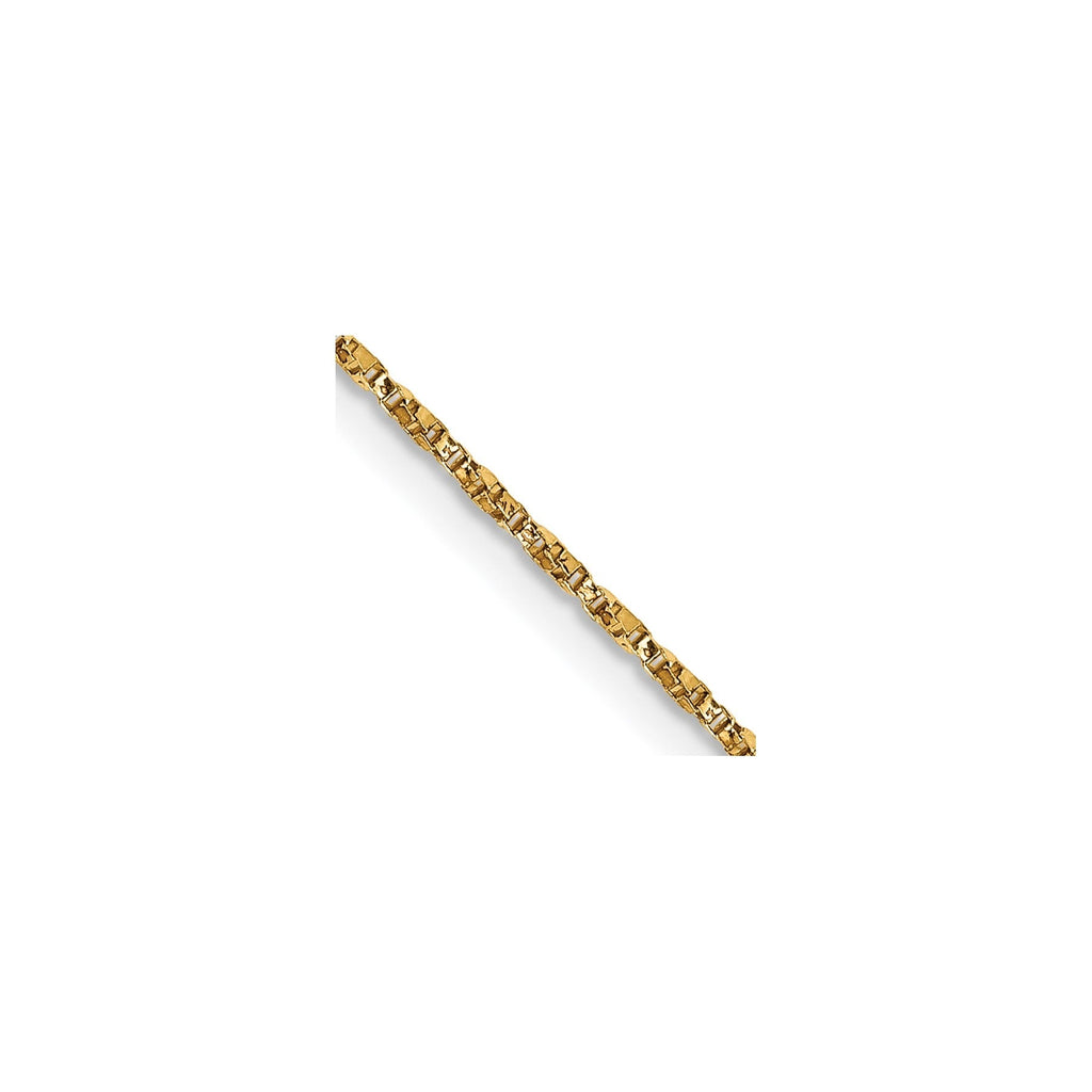 0.95 mm 14K Yellow Gold Twisted Box Chain with Lobster Clasp