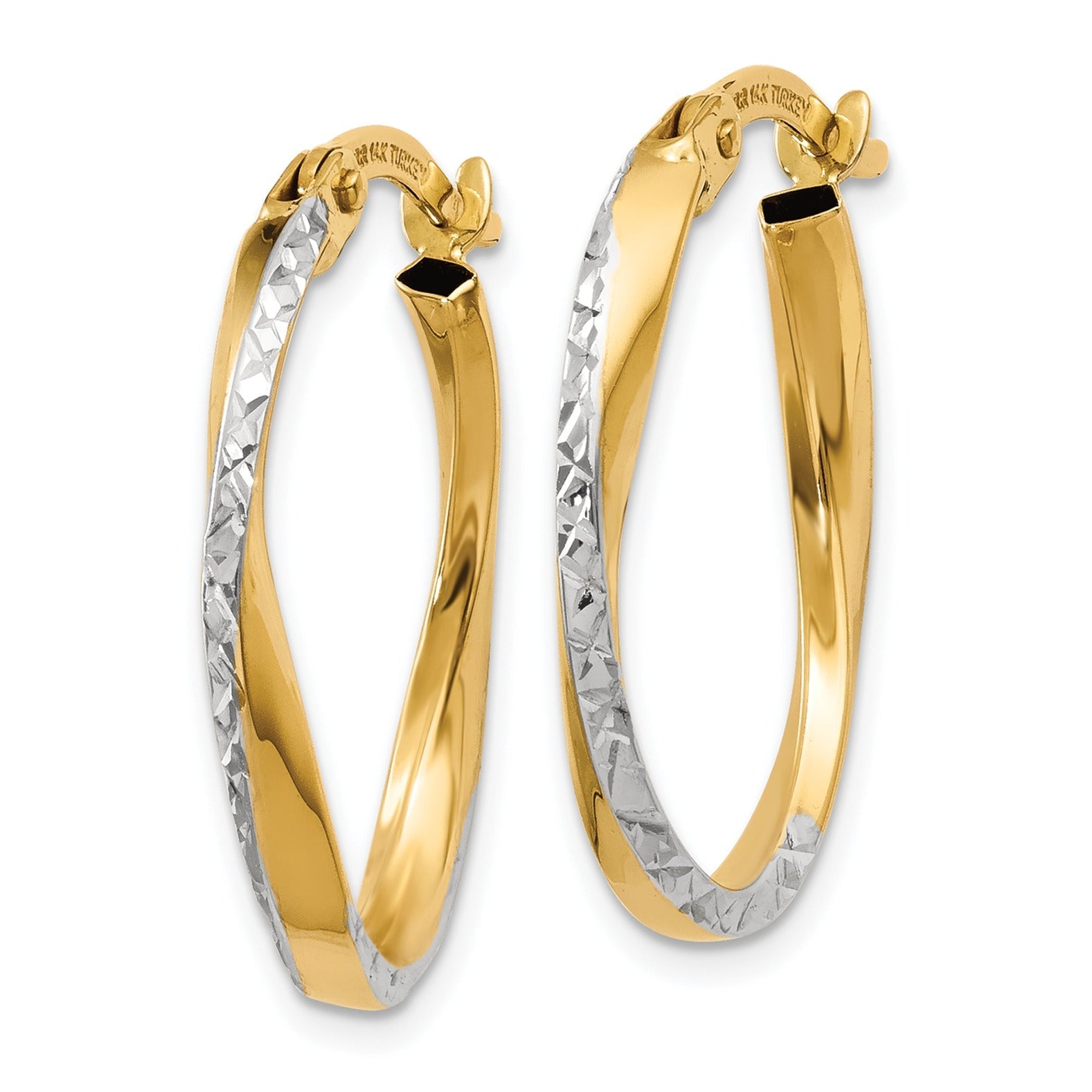 10k Gold Medium Oval Hoop Earrings