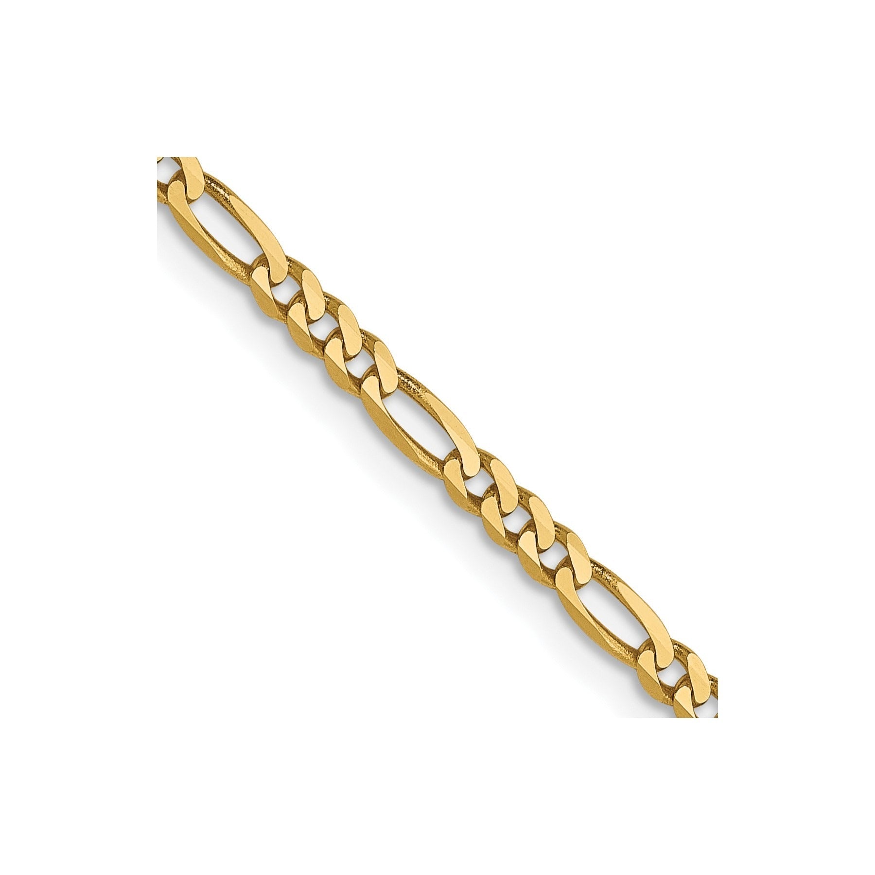 Flat Figaro 20 inch Unisex Chain Necklace 14K Gold