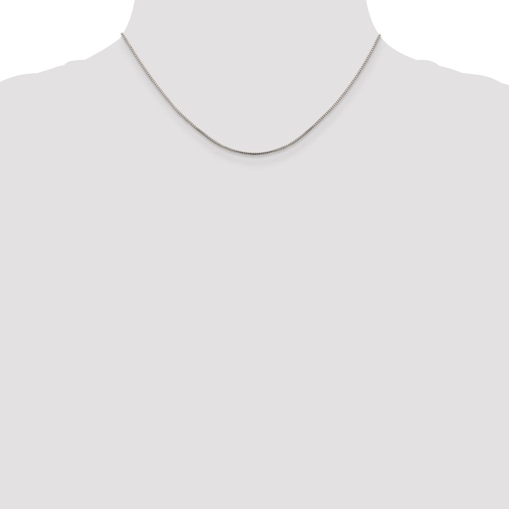1 mm Octagonal 14K White Gold Box Chain 16 inch