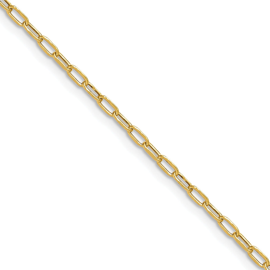 14k Yellow Gold Semi-Solid Beveled Paperclip Chain