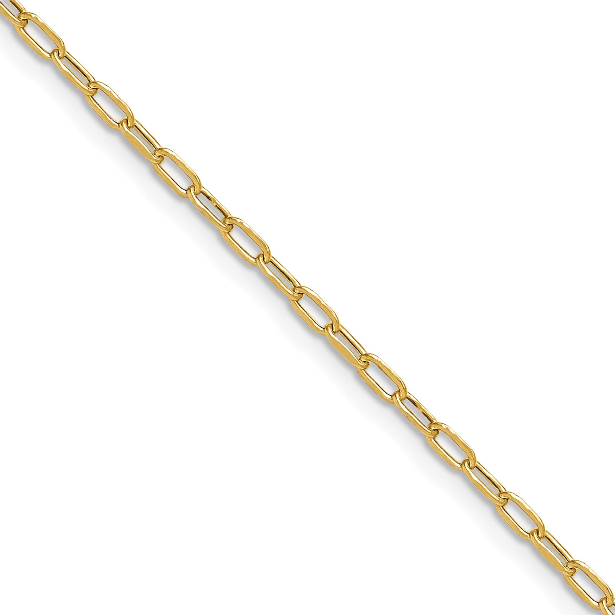 14k Yellow Gold Semi-Solid Beveled Paperclip Chain