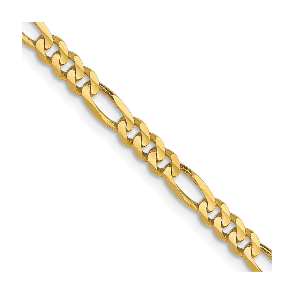 10k Gold Concave Figaro 22 inch Unisex Chain Necklace
