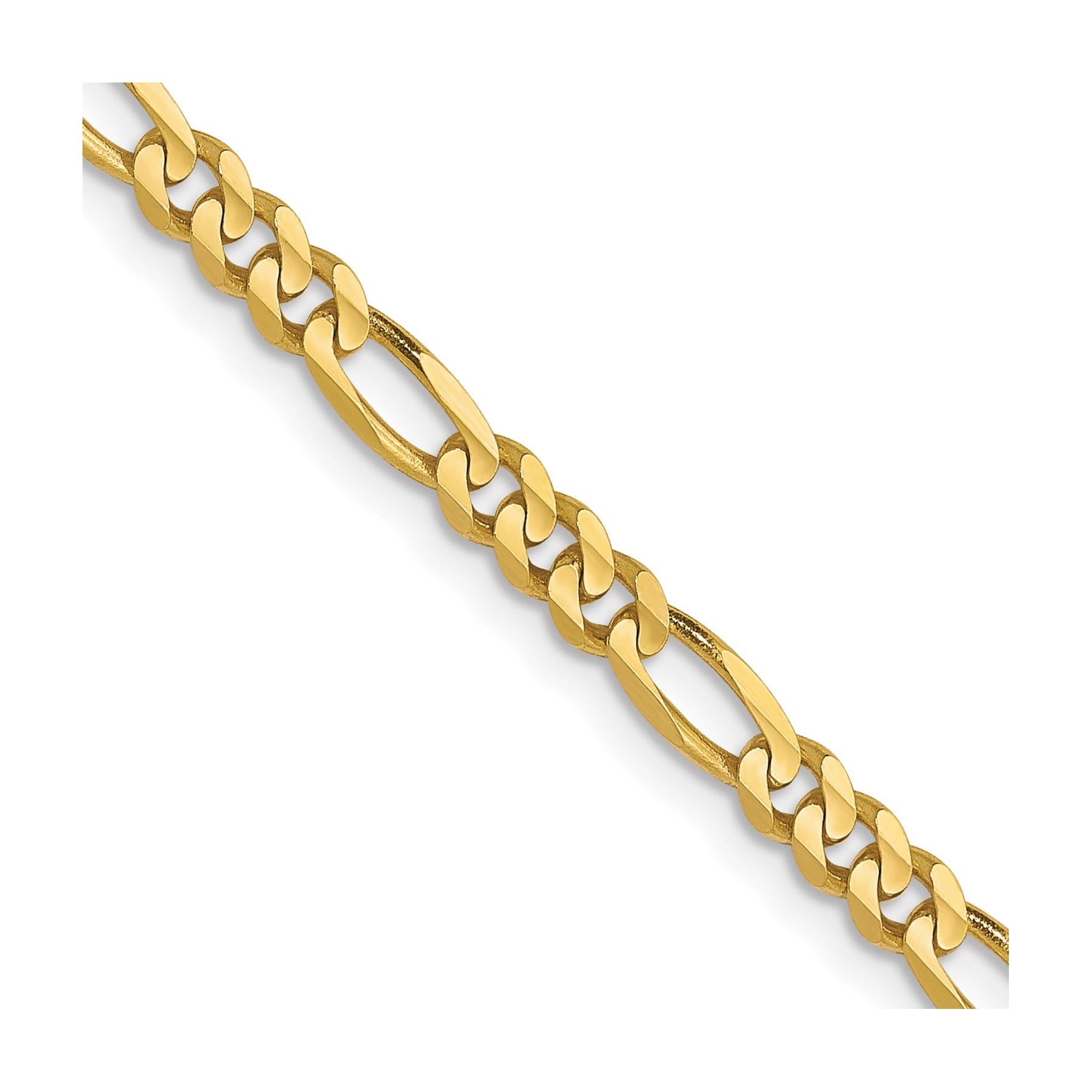 10k Gold Concave Figaro 22 inch Unisex Chain Necklace