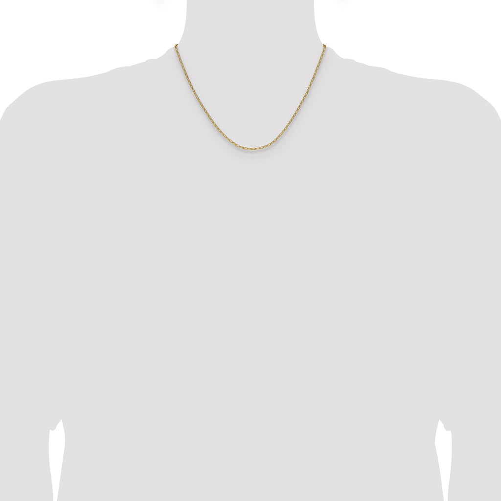 14k Yellow Gold 2.2mm Semi-Solid Beveled Paperclip Chain