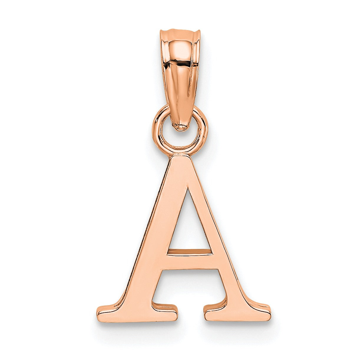 14k Gold Block Initial Letter Pendants