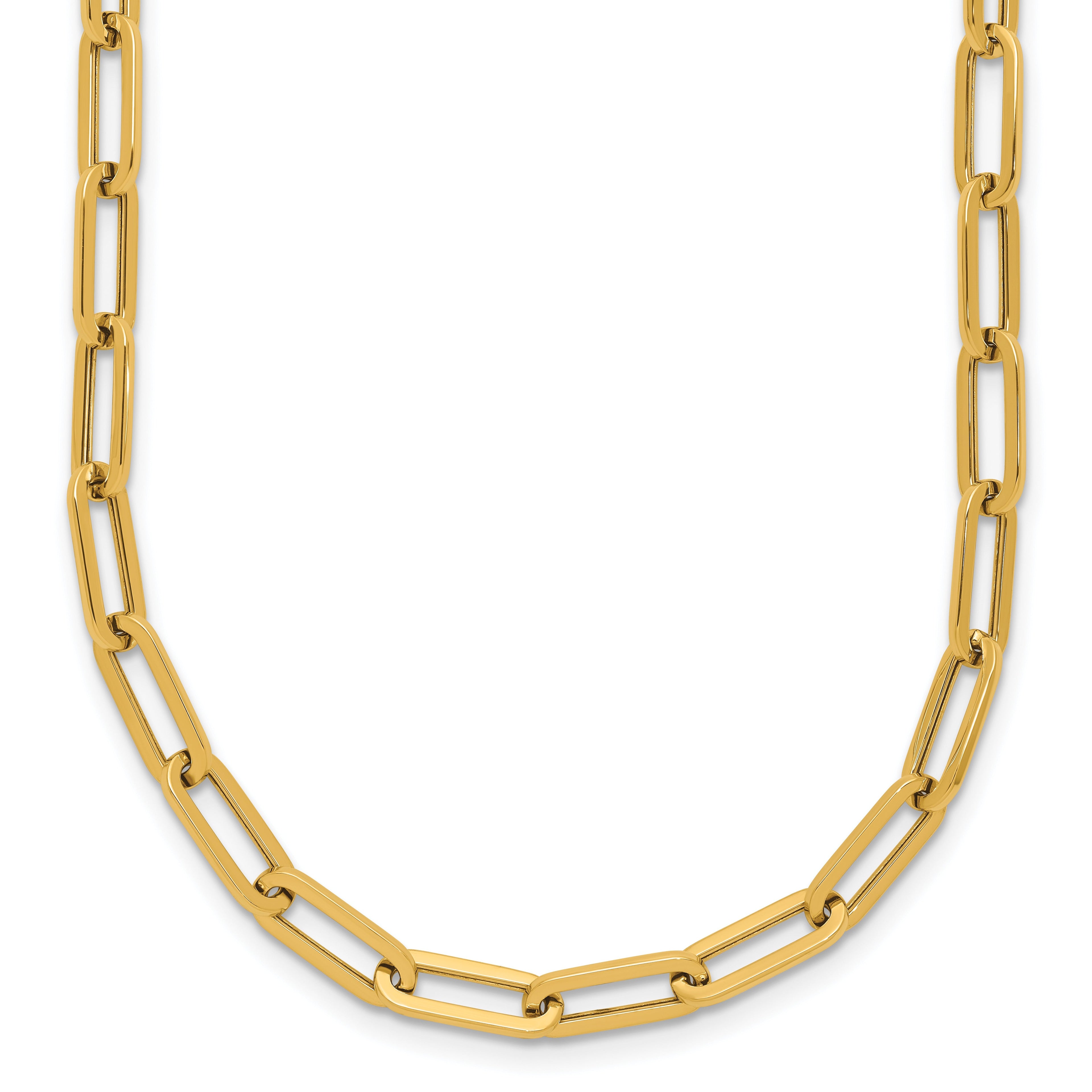 14K Yellow Gold 4.0mm Fancy Oval Link 18 inch Necklace