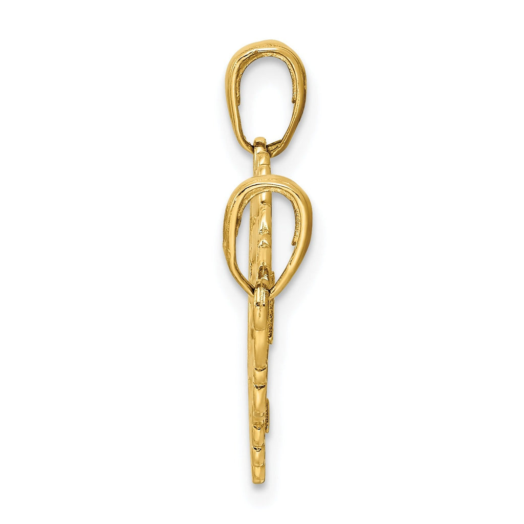 Side view of a handcrafted gold jewelry pendant with an oval loop, FCJ Jewelry LLC