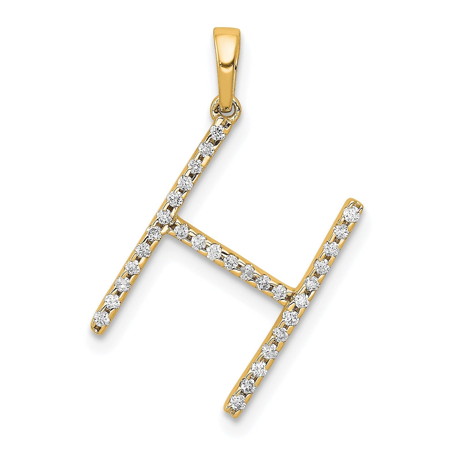 14k Gold Diamond Initial Pendant