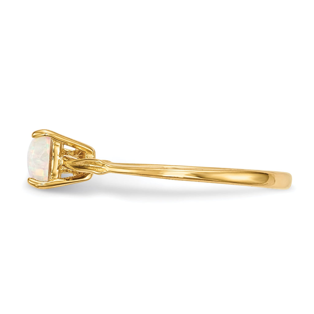 14k Yellow Gold Bow Dual Heart Birthstone Ring