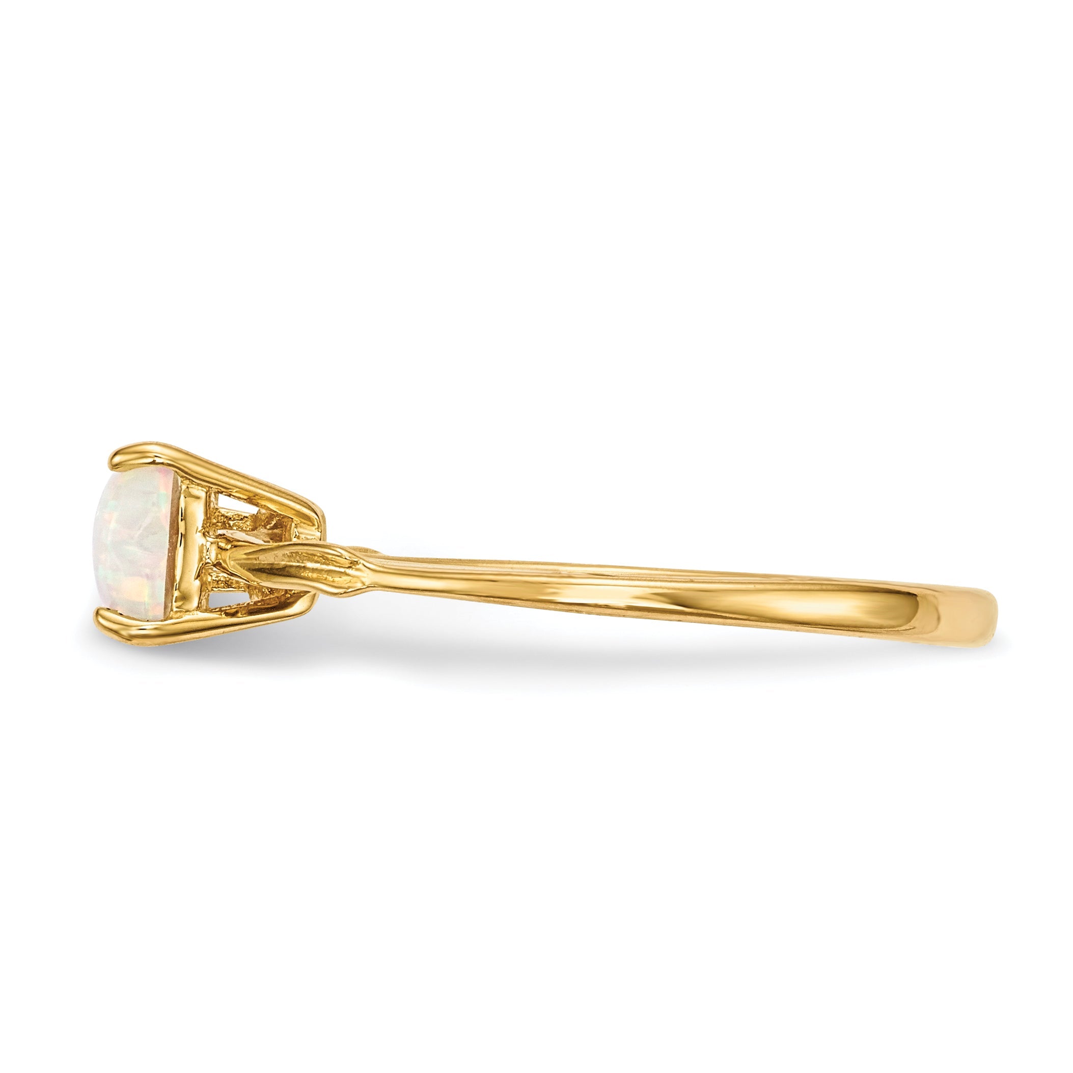 14k Yellow Gold Bow Dual Heart Birthstone Ring