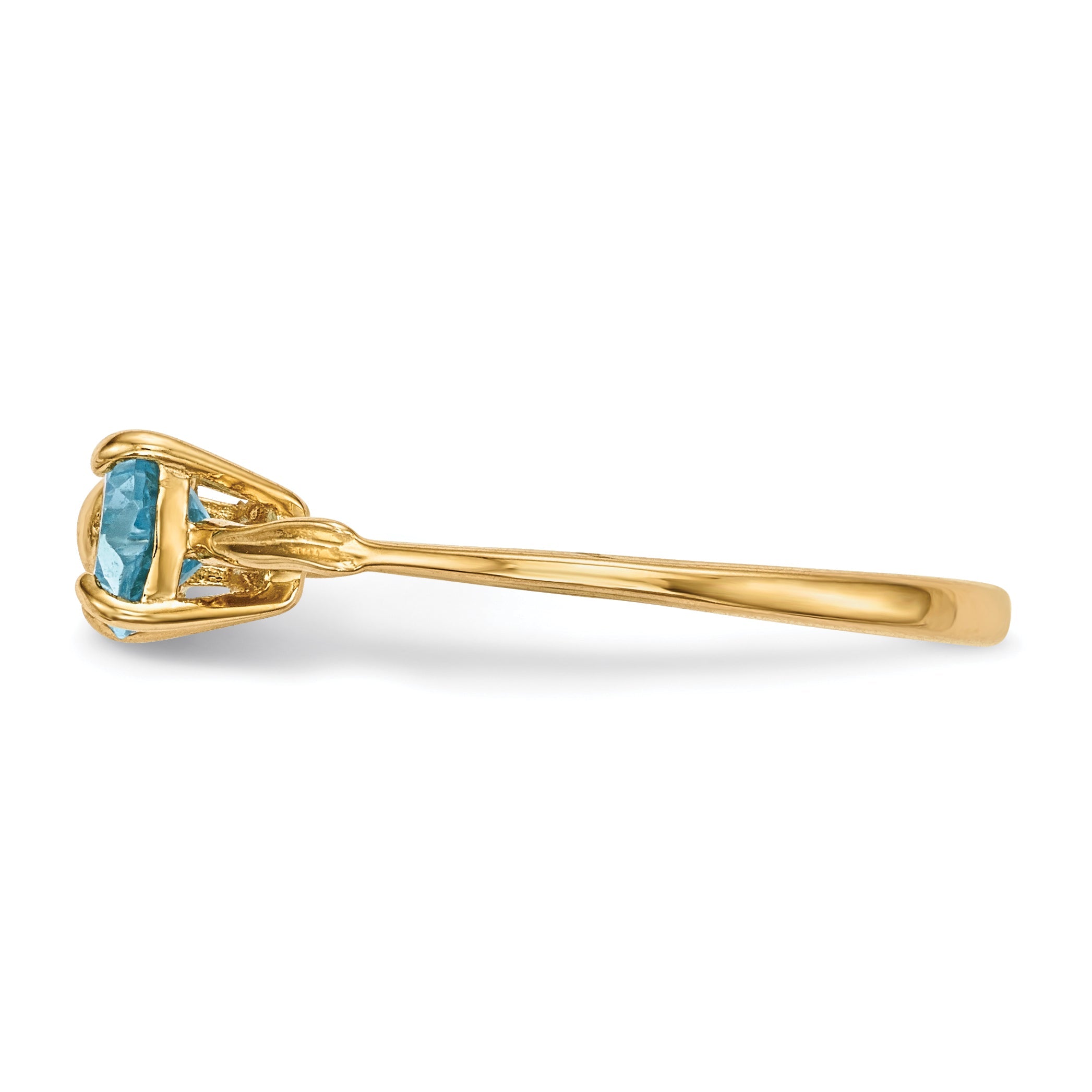 14k Yellow Gold Bow Dual Heart Birthstone Ring