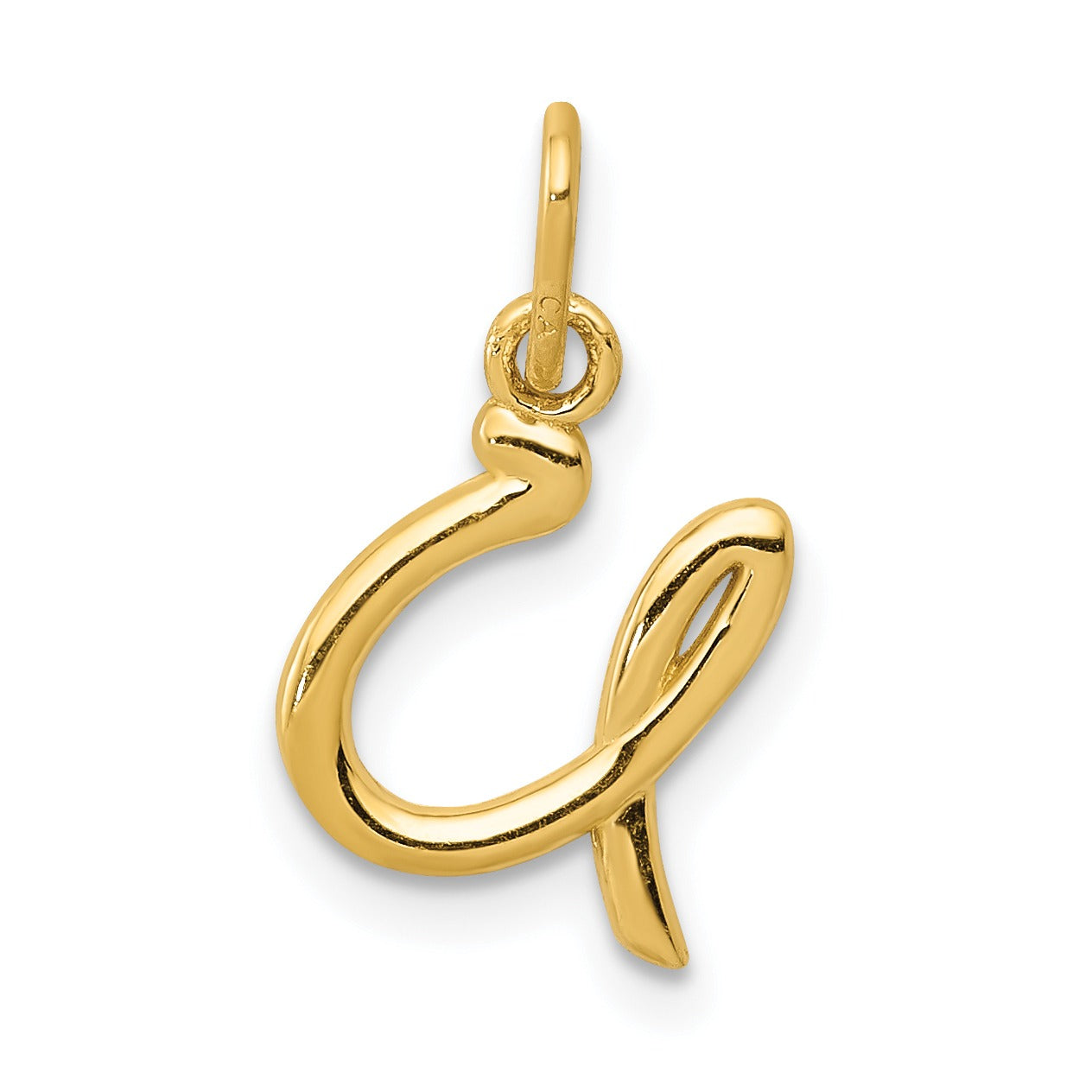 14k Yellow Gold Letter Initial Charm Pendant