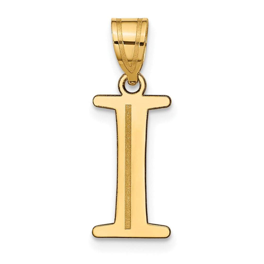 14K Gold Etched Initial Pendants