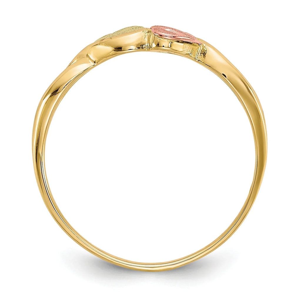 10k Gold Tri-color Heart Infinity Ring