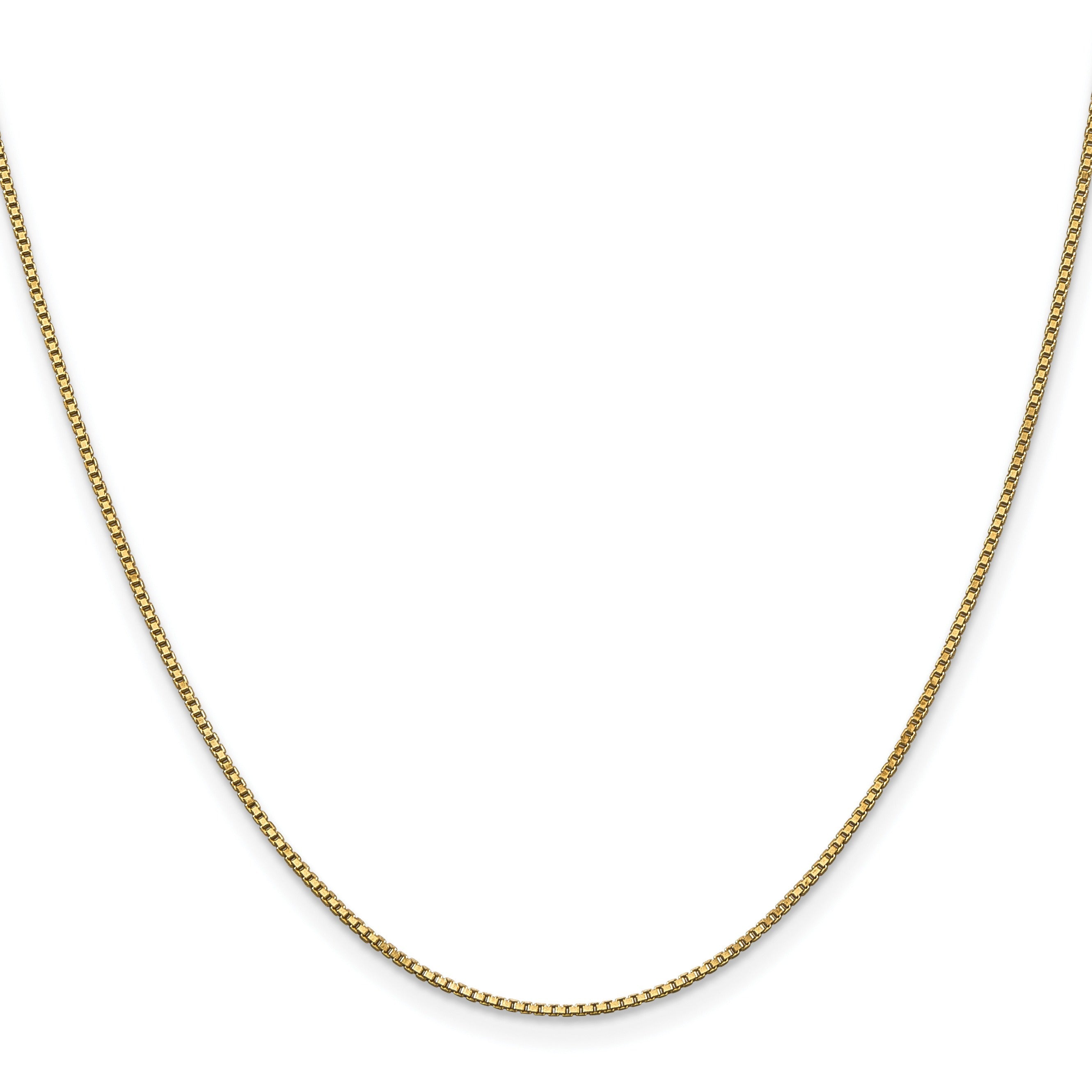 1 mm Solid Gold Box Chain 18 inch