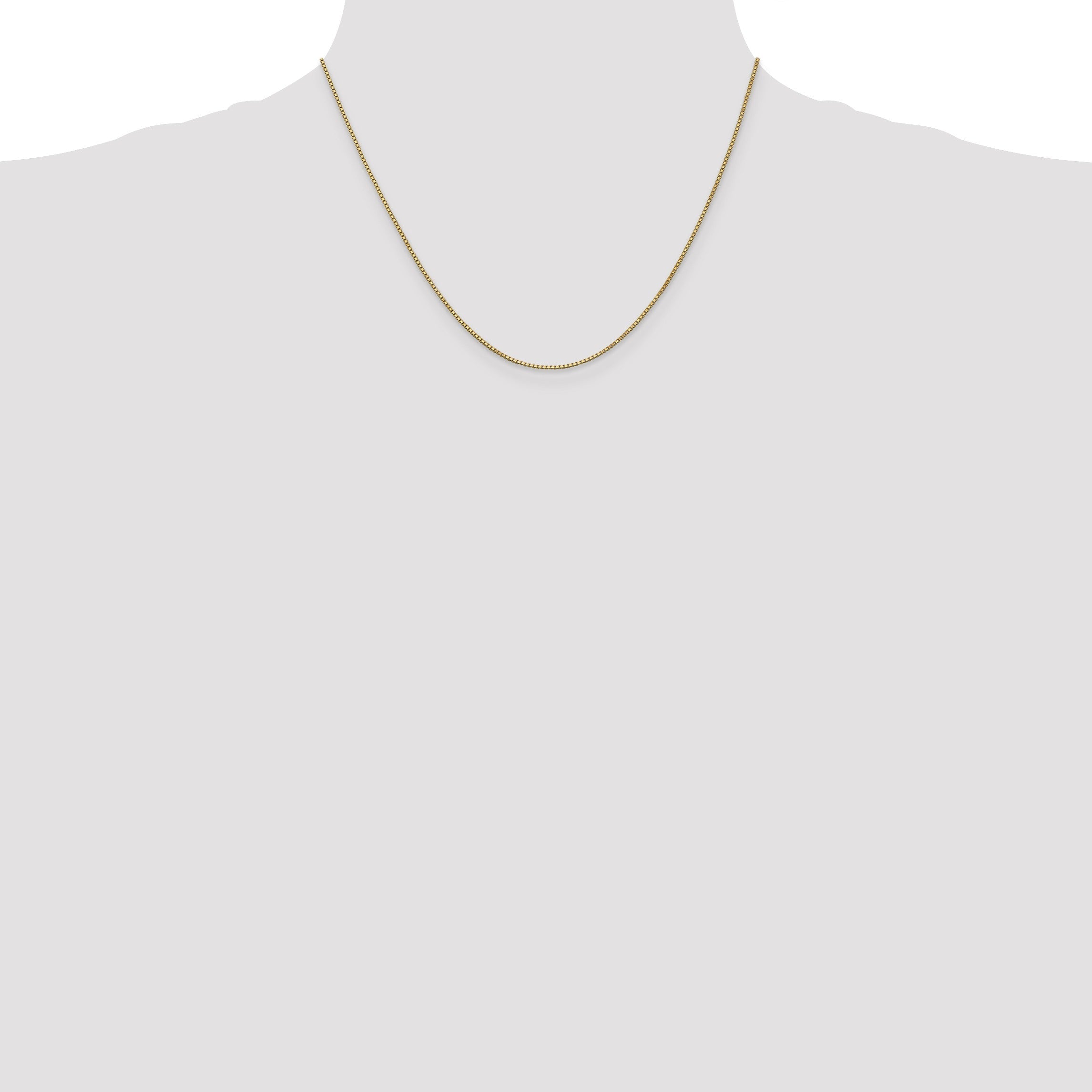 1 mm Solid Gold Box Chain 18 inch
