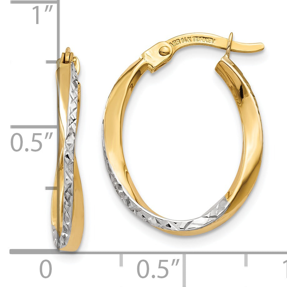 10k Gold Medium Oval Hoop Earrings
