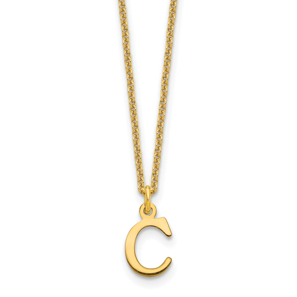 10K God Letters Initial Necklaces