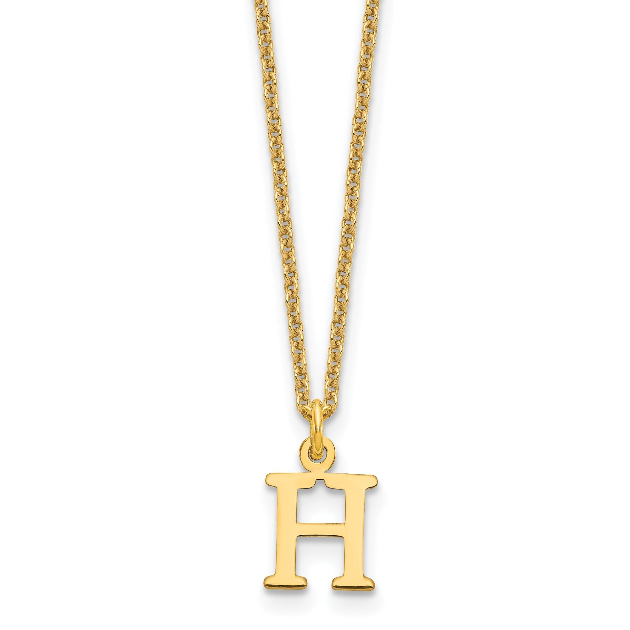 10K God Letters Initial Necklaces