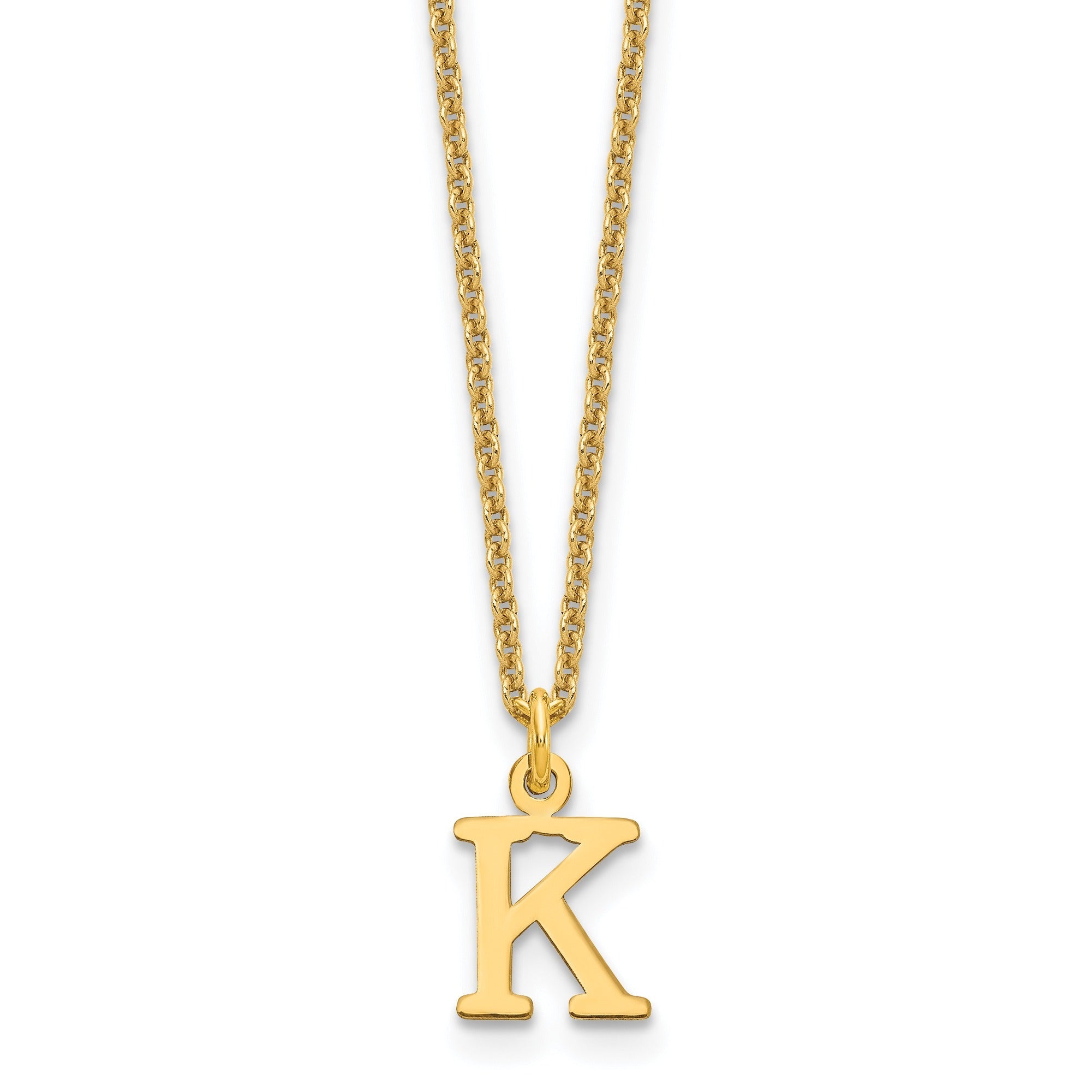 10K God Letters Initial Necklaces