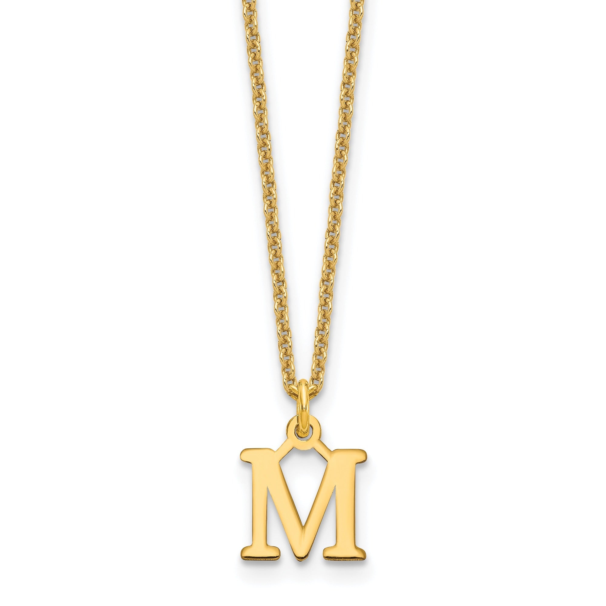 10K God Letters Initial Necklaces