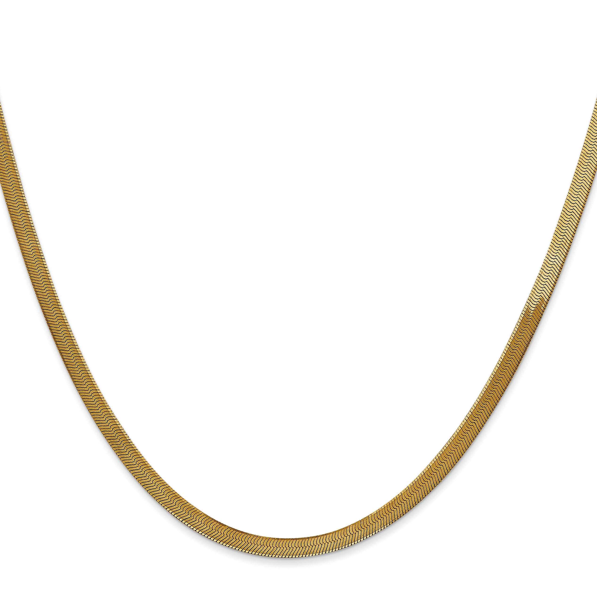 14k Yellow Gold  Silky Herringbone Chain For Men